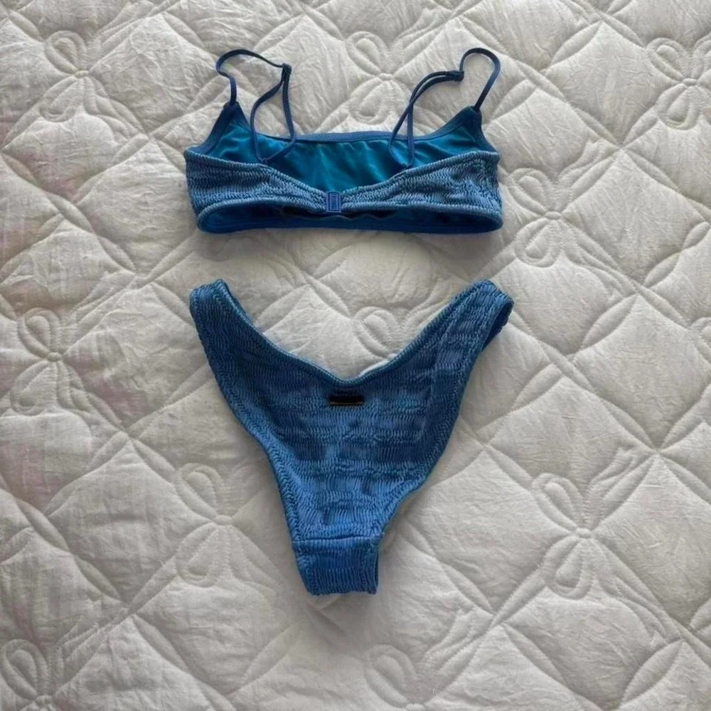triangl swimwear blue ribbed